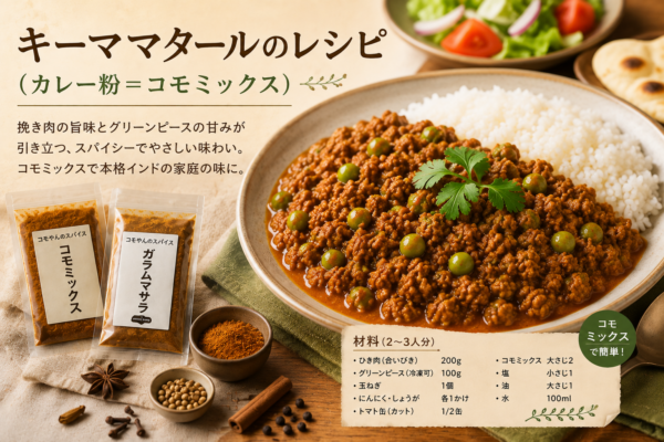 キーママタールのレシピ（カレー粉＝コモミックス）