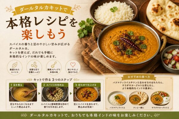 ダールタルカキットで本格レシピを楽しもう