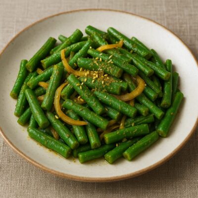 さやいんげんのコモ炒めのレシピ（カレー粉＝コモミックス）