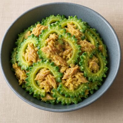 ゴーヤとツナのコモーマヨ和えのレシピ（カレー粉＝コモミックス）