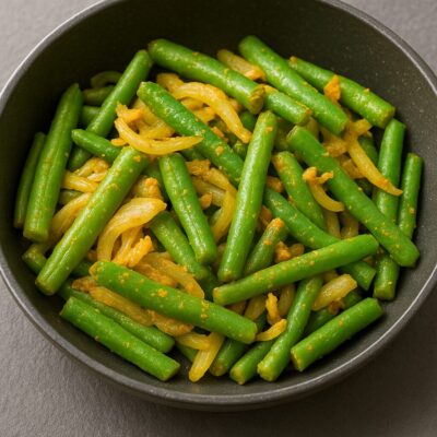 コモミックスでさやいんげんのレシピ（カレー粉＝コモミックス）