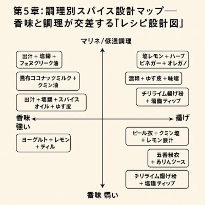 第5章：調理別スパイス設計マップ──香味と調理が交差する「レシピ設計図」
