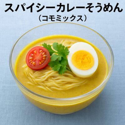 スパイシーカレーそうめんのレシピ(カレー粉=コモミックス)