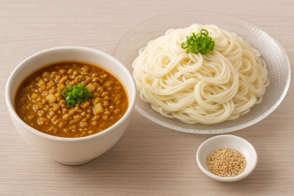 カレーつけ麺そうめんのレシピ(カレー粉=コモミックス)