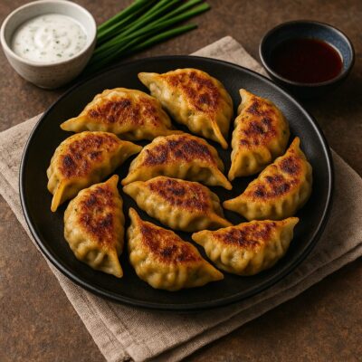 にらのスパイシー餃子のレシピ(カレー粉=コモミックス)