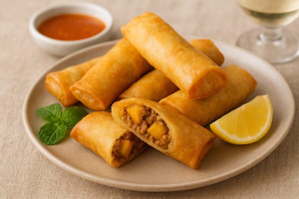 🍑 桃とカレー粉の揚げ春巻きのレシピ