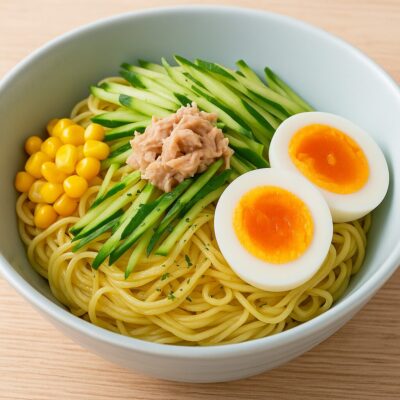 カレーマヨそうめんのレシピ（カレー粉＝コモミックス）