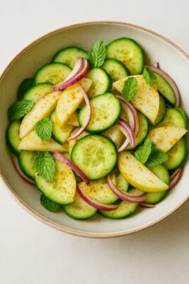 梨ときゅうりのスパイスサラダのレシピ（カレー粉＝コモミックス）