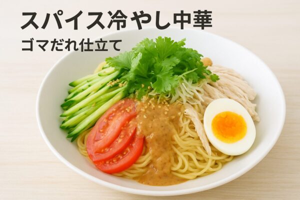 スパイス冷やし中華（ゴマだれ仕立て）のレシピ（カレー粉＝コモミックス）