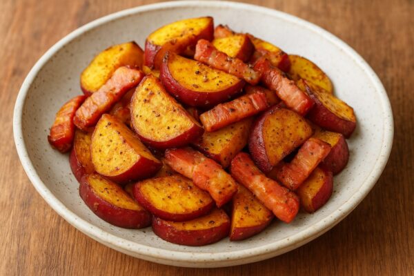 🍳 さつまいもとベーコンのスパイス炒めのレシピ(カレー粉=コモミックス)