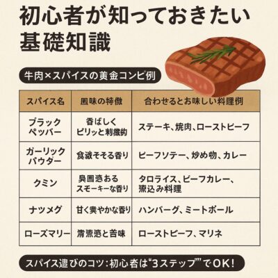 🧂スパイスと牛肉の相性とは？初心者が知っておきたい基礎知識