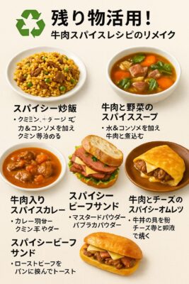 ♻️残り物活用！牛肉スパイスレシピのリメイク術