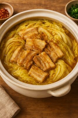 🍲豚バラと白菜のスパイス蒸し（カレー香る中華風鍋仕立て）のレシピ