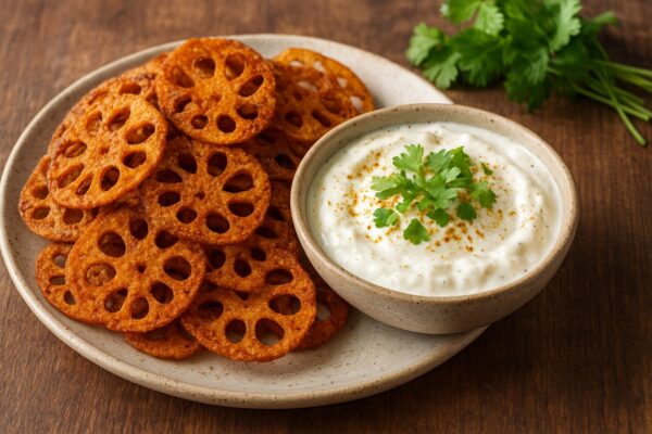 🍛🥢スパイスれんこんチップスとヨーグルトディップのレシピ