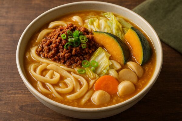 🫕 スパイス肉味噌のほうとう風鍋のレシピ