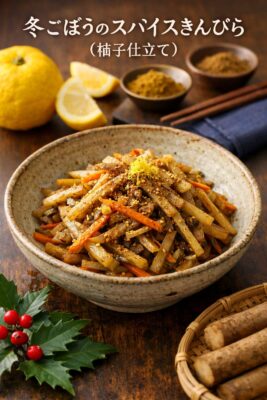 ❄️ 冬ごぼうのスパイスきんぴら（柚子仕立て）のレシピ