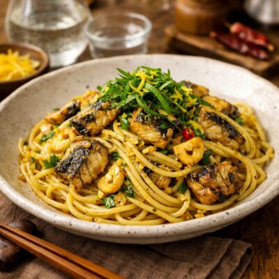 🐟 さば×スパイスの和風オイルパスタ