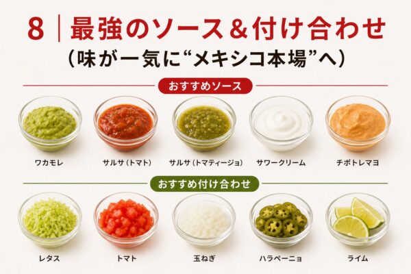 8｜最強のソース＆付け合わせ（味が一気に“メキシコ本場”へ）