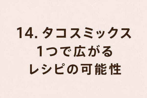 14. タコスミックス1つで広がるレシピの可能性
